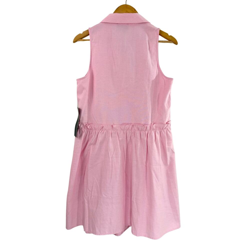 Tuckernuck Pink Oxford Sleeveless Royal Shirt Dress Size M NWT - Picture 4 of 9